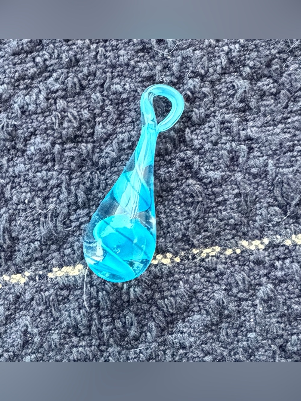 Blue Teardrop Blown Glass Pendant